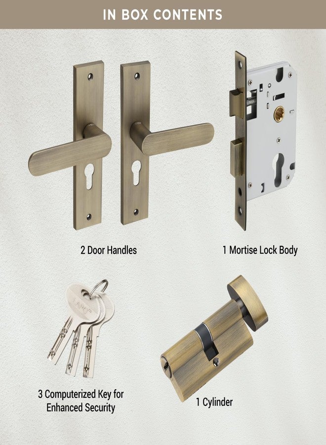 LAPO طقم قفل نقر لابو - قفل بمقبض شديد التحمل مع مفاتيح، أسطوانة 60 مم، جسم قفل 45 × 45 مم للمنزل، غرفة النوم، المكتب والفندق (تشطيب عتيق، ضمان 3 سنوات) Cy-180 - Image 5